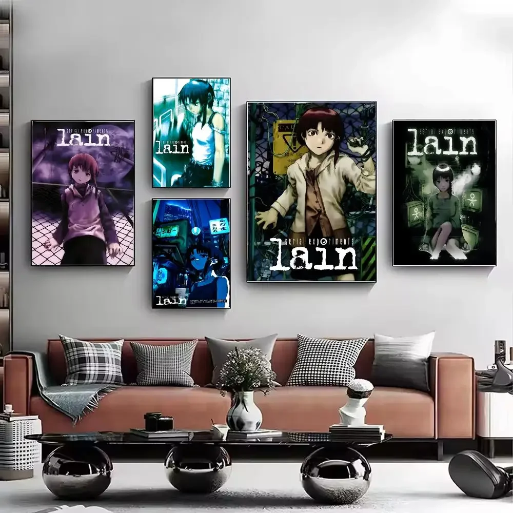 S-Serial E-Experiments l-lain Poster HD Wall Art Aesthetic Home Decor for Living Room Bedroom Café Office Stylish Gift