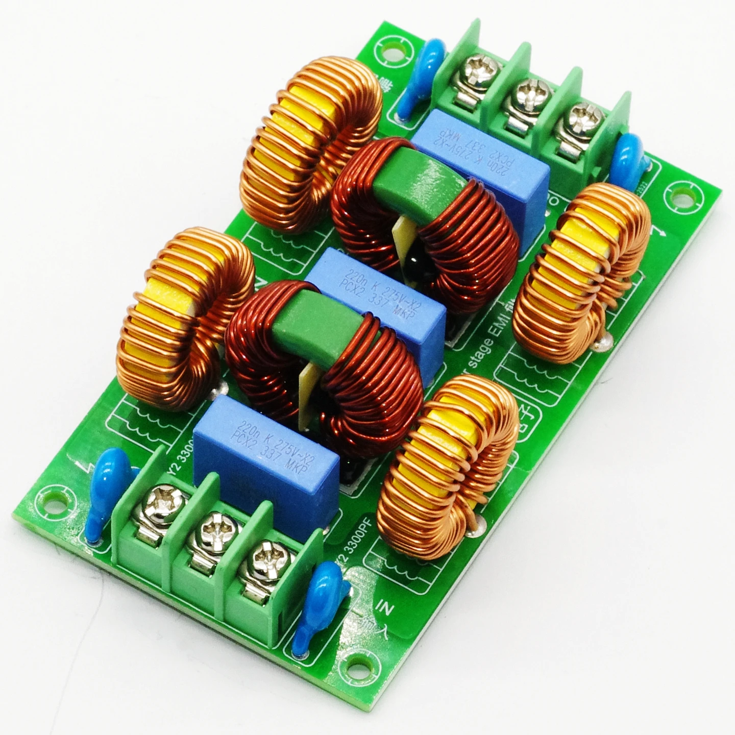 AC 전원 공급 장치 EMC 필터 EMI 전자기 간섭 4단계 공통 모드 차동 모드 필터