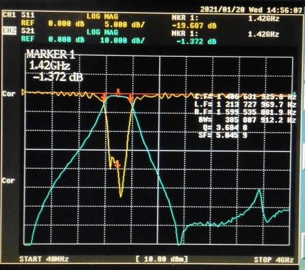 1210-1600MHz Band-pass Filter for Satellite Positioning Radio Astronomy, Small Volume, SMA Interface