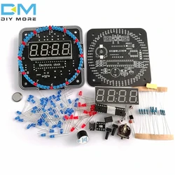 Digital DIY Electronic Clock Kit Light Control Rotation Digital LED Temperature & Time Display Tool Set for Soldering Practice