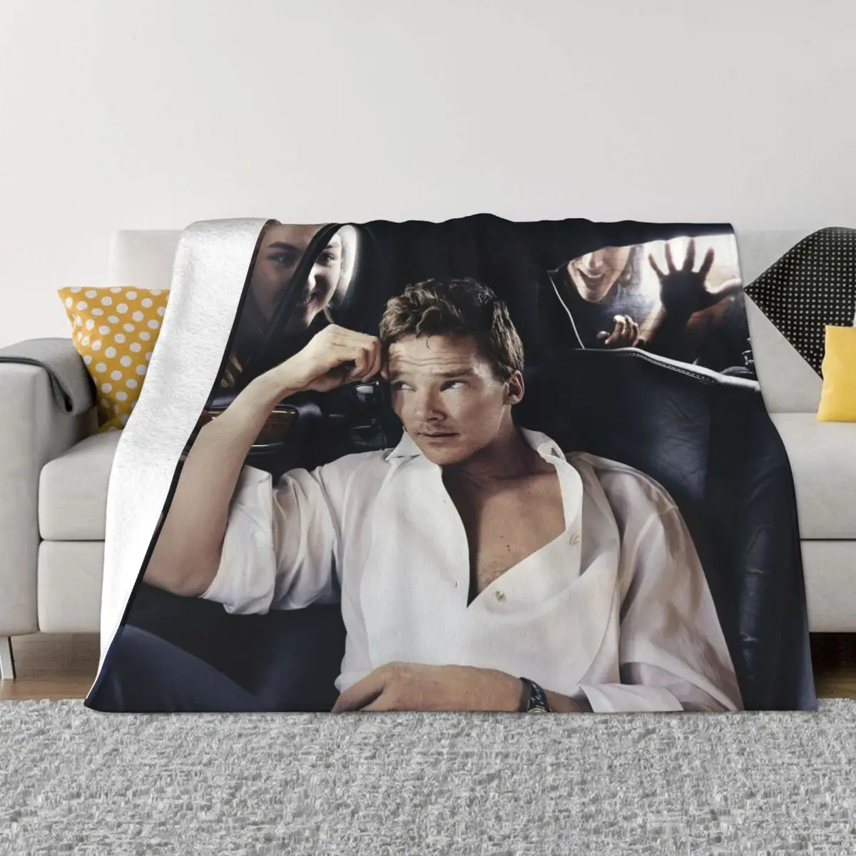 

Benedict Cumberbatch Blanket Flannel Autumn/Winter Actor Collage Multi-function Super Warm Throw Blanket for Home Office Quilt