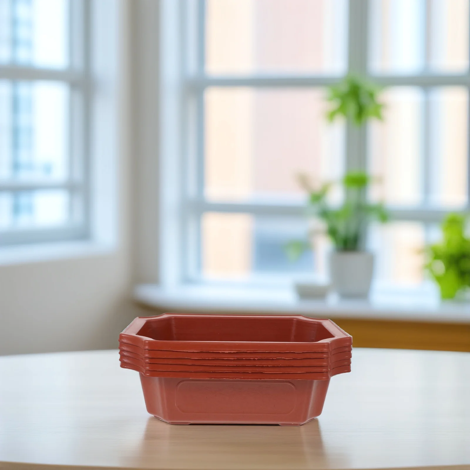 

5pcs Thickened Ceramic-Look Flower Pots Bonsai Planters For Indoor Outdoor Garden Decorative Small Plant Containers Balcony