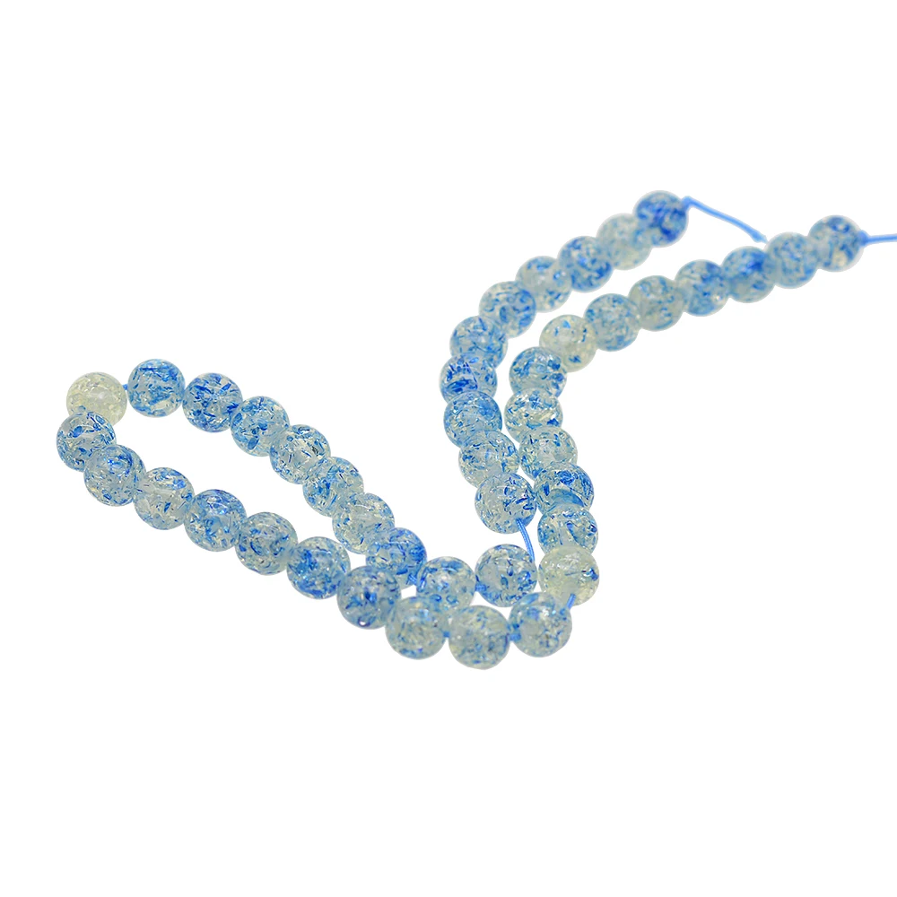 

38 pcs 10mm Synthetic artificial resin snowflake Clear blue Amber Gemstone Loose Beads Round Jewelry DIY Making