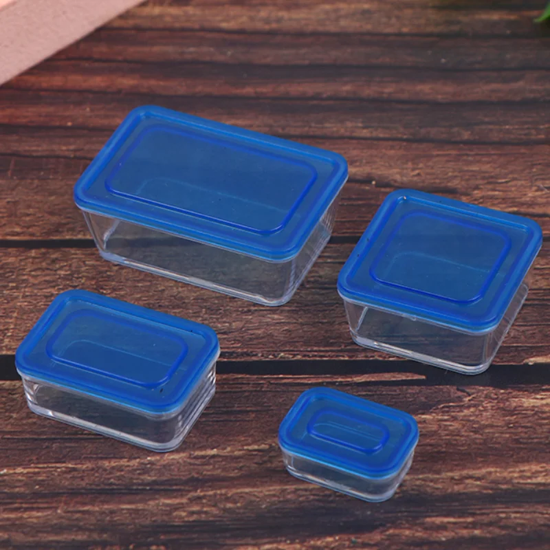 

4pcs 1:12 Dollhouse Fresh Keeping Box Mini Lunch Box Model Ornaments DIY Miniature Kitchen Tableware Accessories