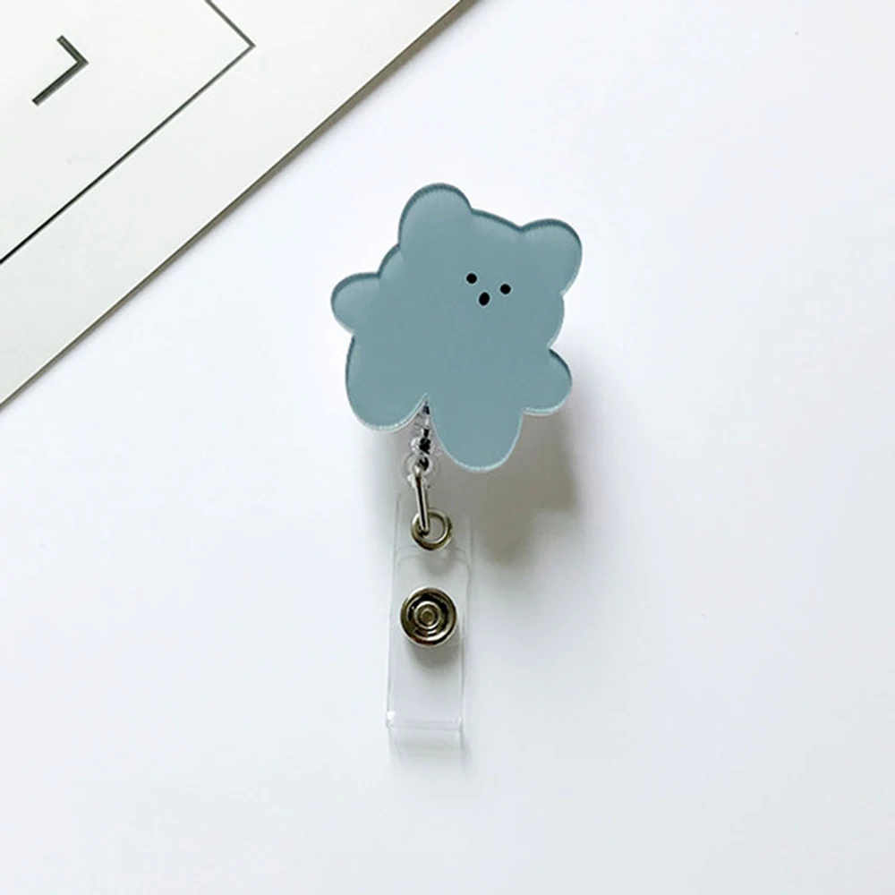 Korea Bears Cartoon Student Nurse Doctor Reel Clip ID Card Clips Name Card Holder Retractable Badge Reel Badge Holder