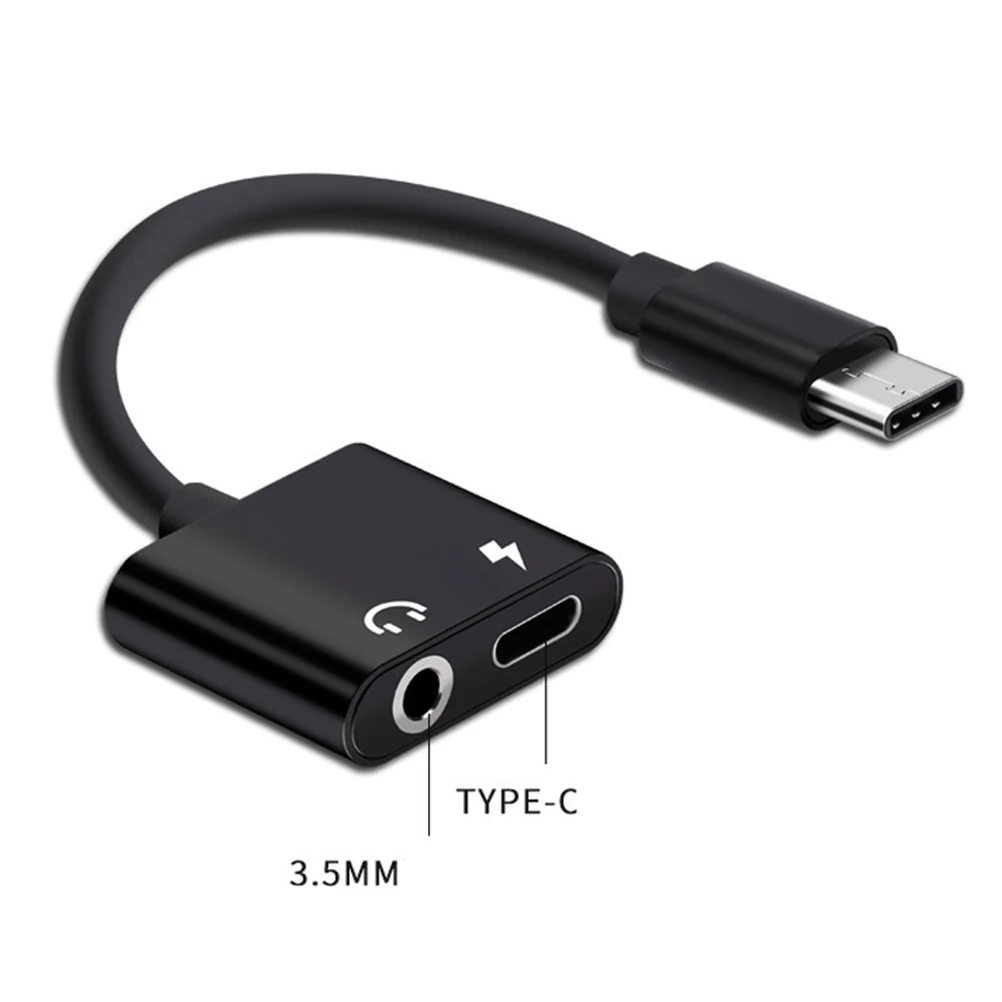 

Type-C Adapter 2-in-1 Charging Audio Cable USB C to 3.5mm Aux Converter Headphones Microphone Compatible Pixel