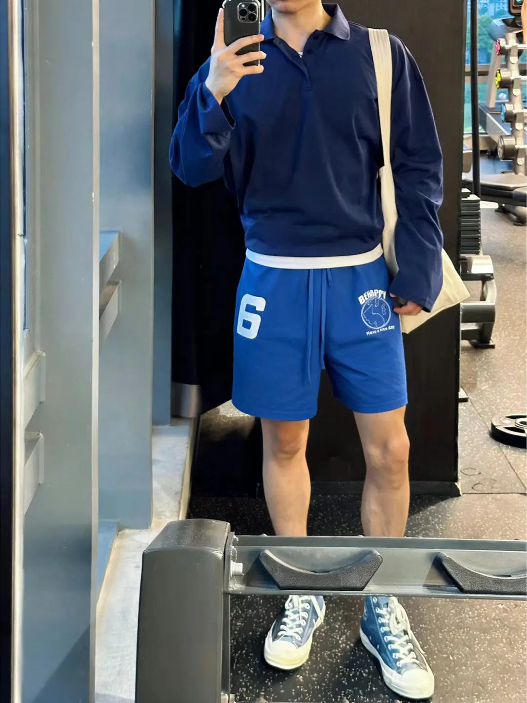 

Klein Blue Men's Sport Shorts Summer American Fitness Training Pants Letter Print High-End Feeling Five-Quarter Length Casual...