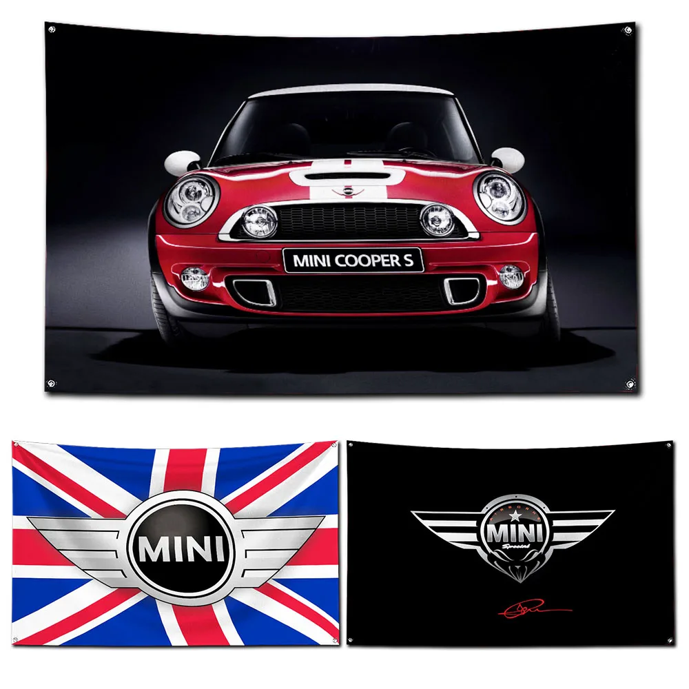 2024 90X150cm cute car for girls mini Flag Garage or Outdoor Decoration Tapestry Banner