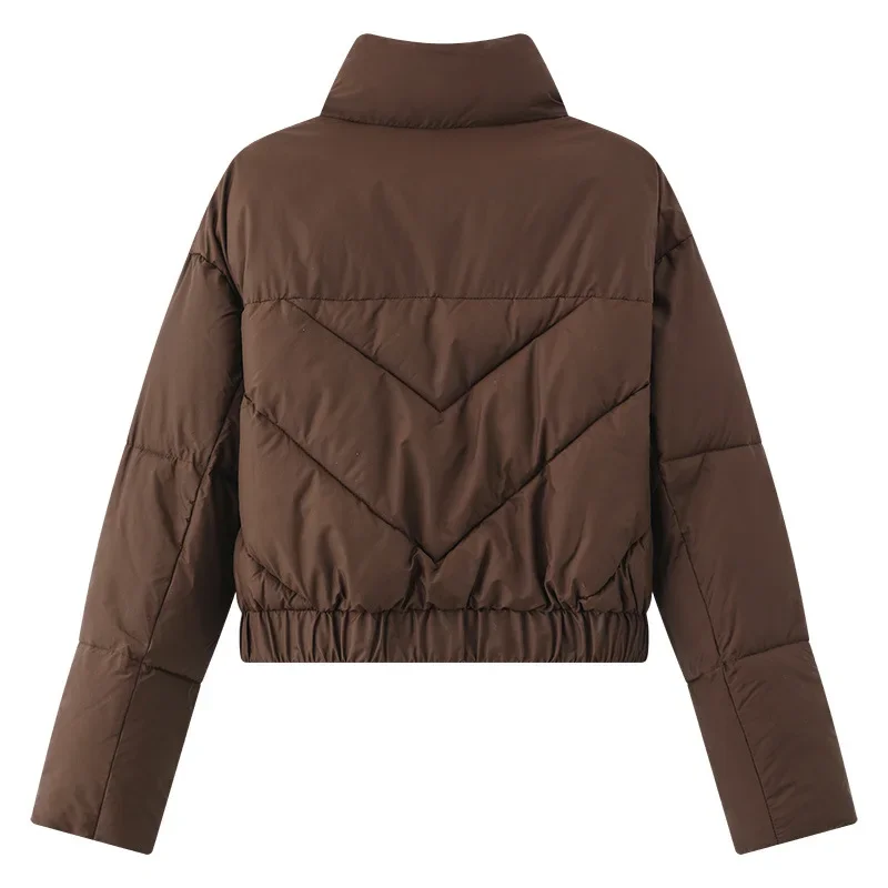 Chaqueta acolchada de algodón para mujer, abrigo coreano holgado, grueso y cálido, Parkas con bolsillos, otoño e invierno, 2024