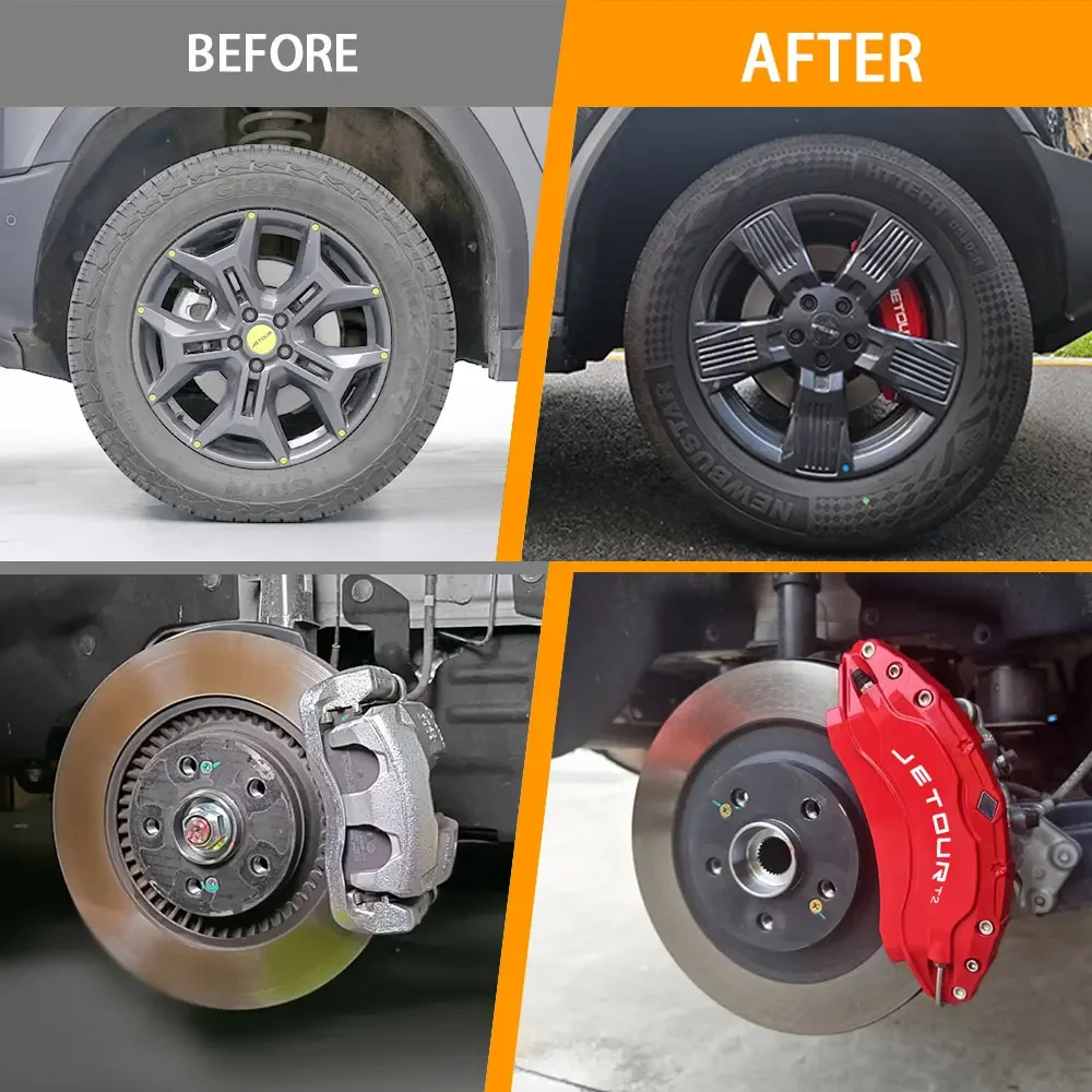Auto Brake Caliper Cover Protector Universal Brake Caliper Cover Decoration For Jetour Traveller 2023 -2026
