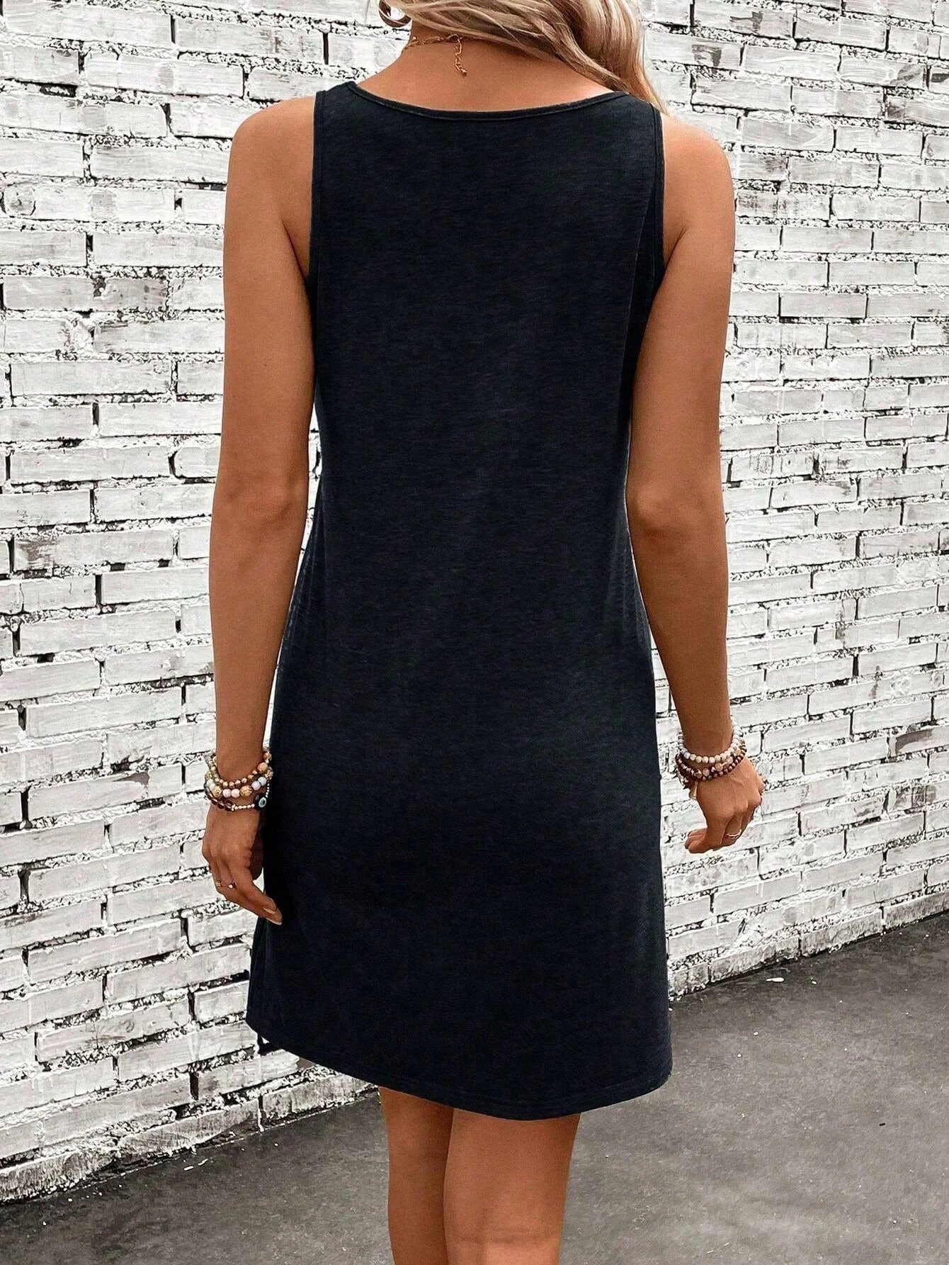 Robe sans manches pour femmes, décontractée, minimaliste, Design lunaire, été, Y2k, vêtements pour dames, t-shirt féminin