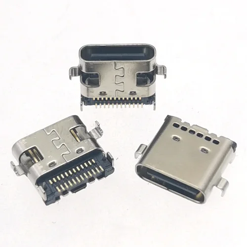 Imagen 2 del producto 10 Uds 24Pin tipo C Jack puerto de carga USB conector de enchufe para Lenovo T480 T580 L480 L580 L490 24P interfaz de alimentación USB-C