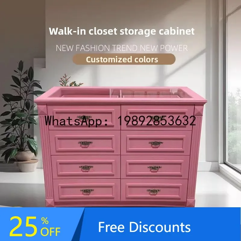 CZ Wardrobe Island Jewelry Storage Cabinet Clothing Store Double-Sided Cabinet Island Custom Painted Cabinet