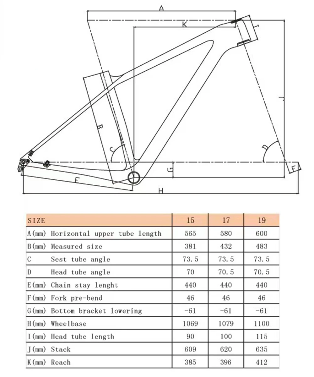 Vollcarbon MTB Fahrradrahmen Elite T1000 Carbon Hardtail Mountainbike Rahmen MTB Steckachse 15/17/19" 12x148mm Boost Scheibenbremse – Detail 1