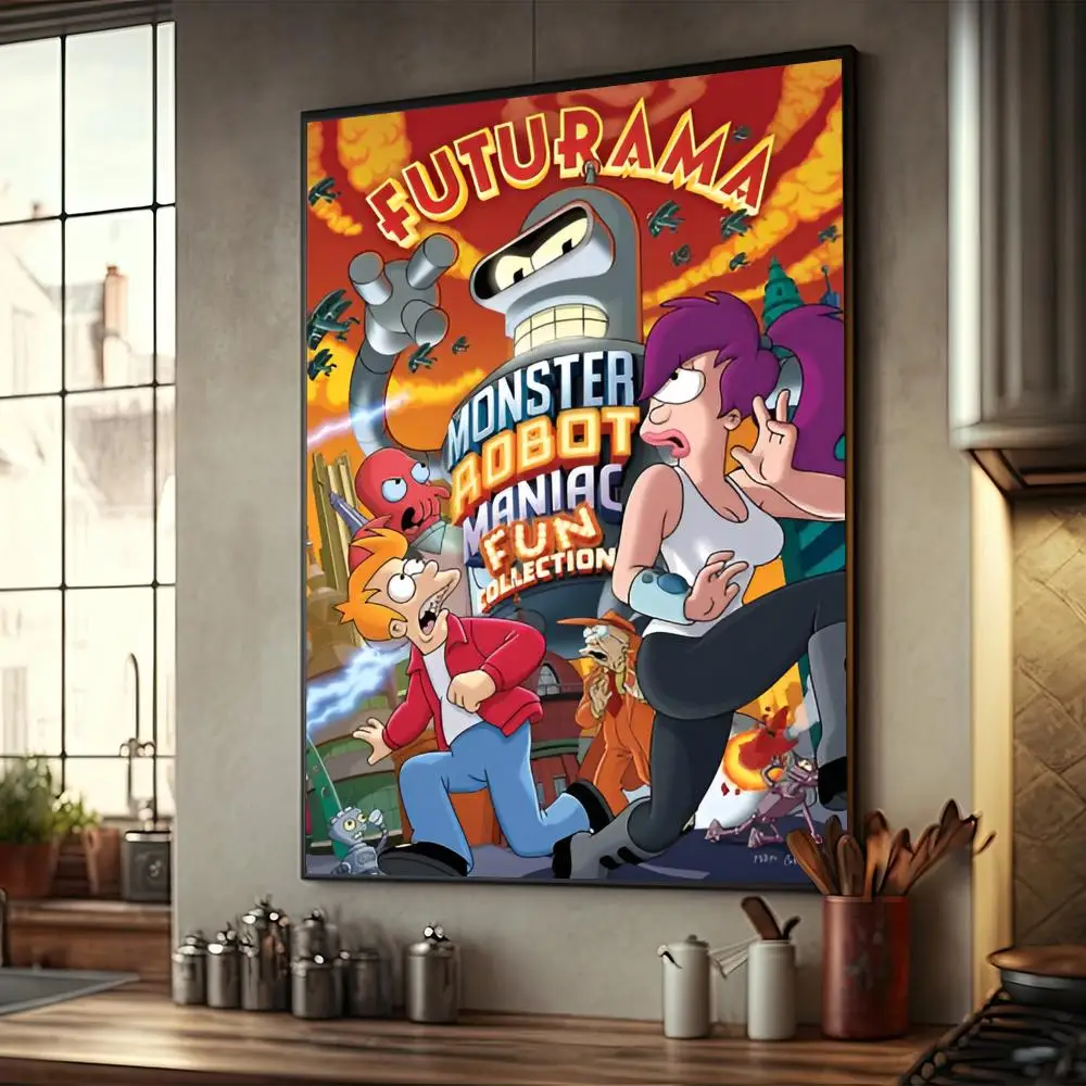 Cartoon F-Futurama Poster arredamento per la casa decorazione Highend carta Kraft Poster pittura murale studio casa soggiorno decorazione