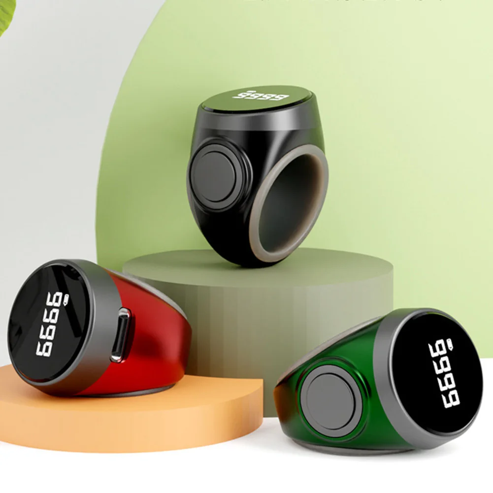 

1pc Electronic Counter Type-C Rechargeable Adjustable Self-Locking Smart Ring Counter Or Tasks Requiring Meticulous Tracking