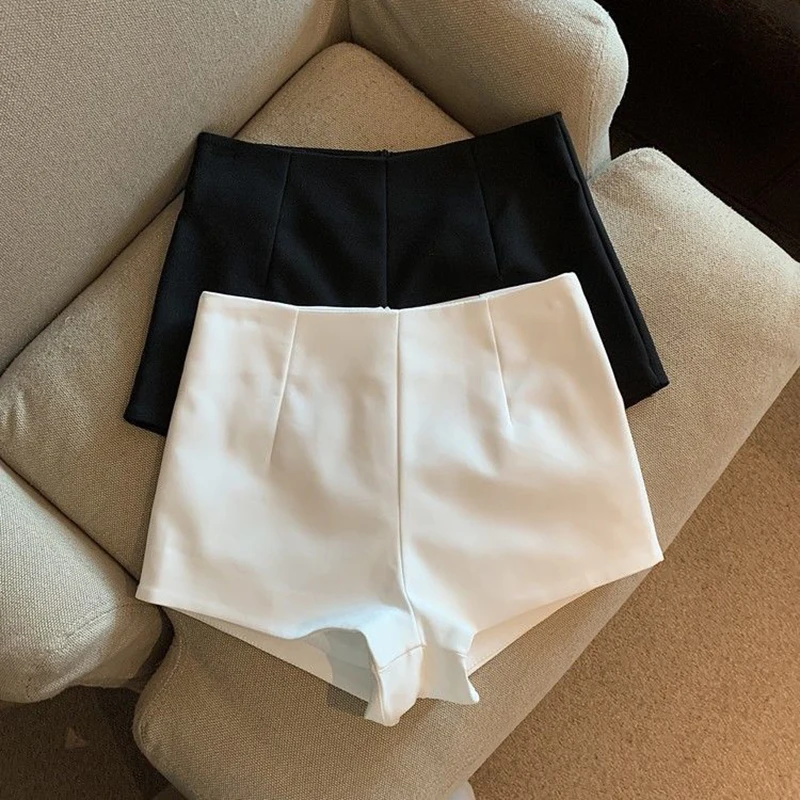 MEXZT Y2K Streetwear Black Shorts Women Korean Wide Leg Shorts Sexy Club Slim Hot Short Pants Elegant High Waist A Line Shorts