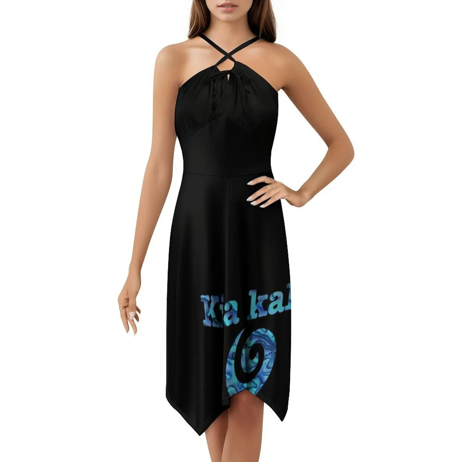 Kaha Koru Sweetheart Neckline Dress Elegant Summer Party Dress For Women Koru Kaha Maori Paua Nz New Zealand Women's Clothing #5
