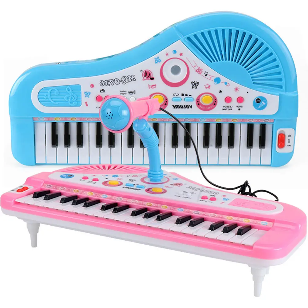 37 Keys Kids Piano Electronic Keyboard with Record Playback Microphone Function for Music Learning Motor Skills Development