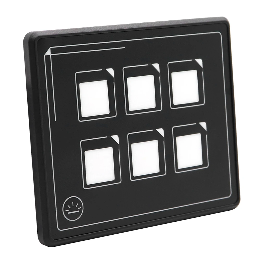 6P RV Switch Panel LED Light Display 6 Gang Car LED Touch Membrane Control Panel Switch IP67 Waterproof Car Electronic Accessory