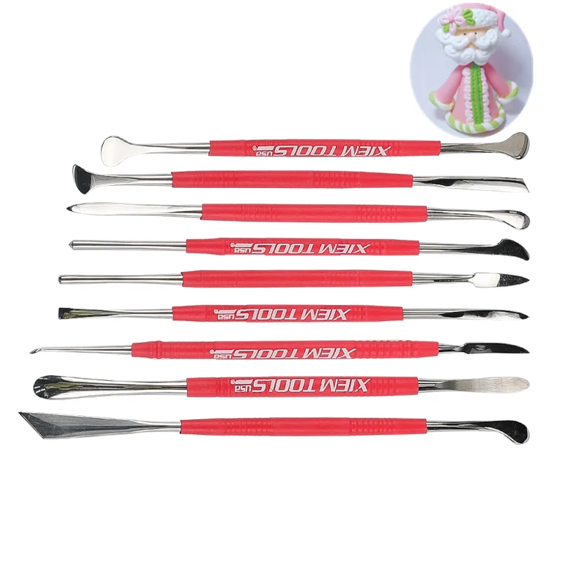 

9pcs Stainless Steel Double Head Polymer Clay Carving Knife Set DIY Ceramic Doll Accessories Fine Shaping Tools Pottery Tools