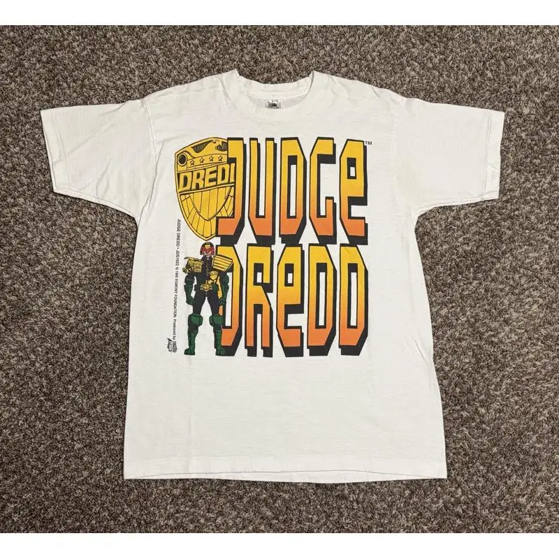 Vintage Judge Dredd T Shirt 20x28 Large Comic Images 1995 Light Staining