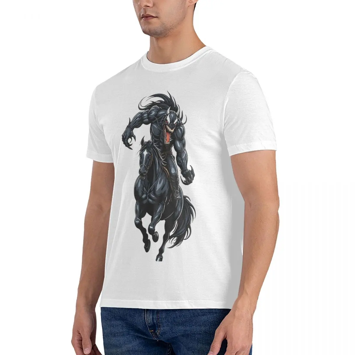 Men's Horse Riding T Shirts Marvel Venom The Last Dance 100% Cotton Clothing Amazing Short Sleeve Round Neck Tees 6XL T-Shirts