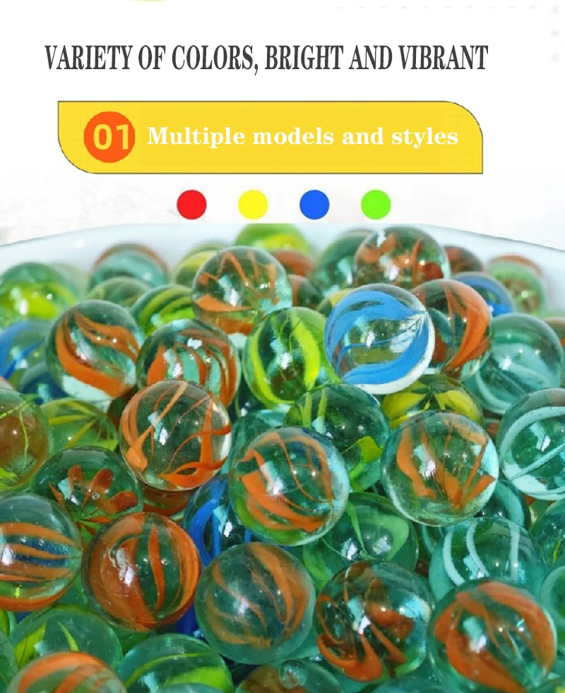 40-100Pcs 14mm 16mm 19mm 25mm Glass Marbles for Children's Arcade Machines Colorful Solid Glass Balls Aquarium Decoration Balls