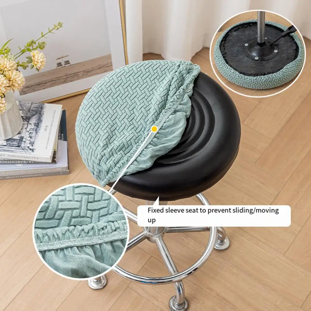 

Bar Seat Case Seat Slipcover Round Stool Cover Seat Cover Breathable Comfortable Home Textile Jacquard Swivel Chair Cover