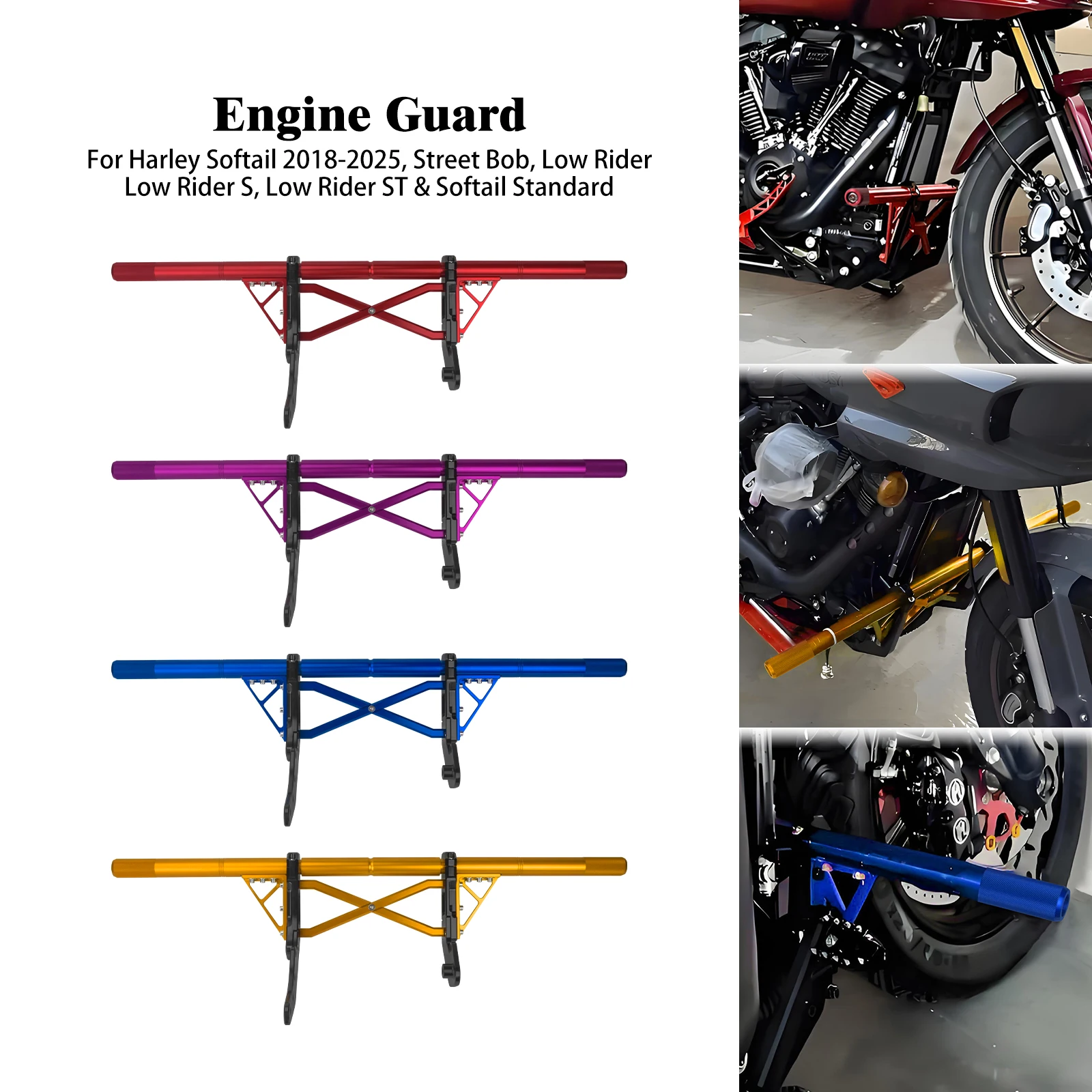 Motorcycle Highway Crash Bar Front Engine Guard Protector For Harley Softail Low Rider FXLRST Street Bob FXBB Standard 2018-2025