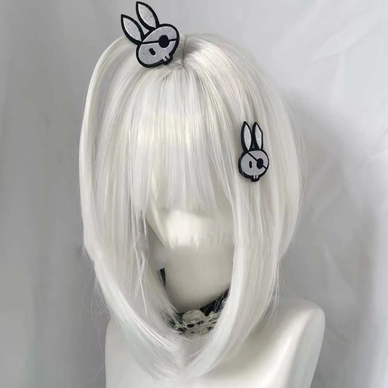 Gothic Harajuku Handmade Bunny Hair Clip Rabbit Hairpin Cute Hair Clip Punk Women Y2K Girls Lolita Cosplay Headwear