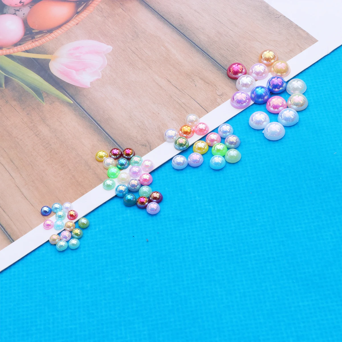 

700 Pcs Imitation Pearl Resin 's Ink Pad Material Accessories for DIY Craft Blessing Bag Mini