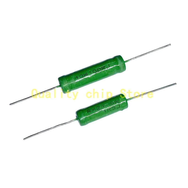 5PCS RX21 6W 10W Wire Wound Resistance 5% 1R 10R 100R 1K 10K 470R 15K 18R 20R 22R 24R 27R 30R 33R 47R 33K 0.05R 0.1R 0.22R 220R