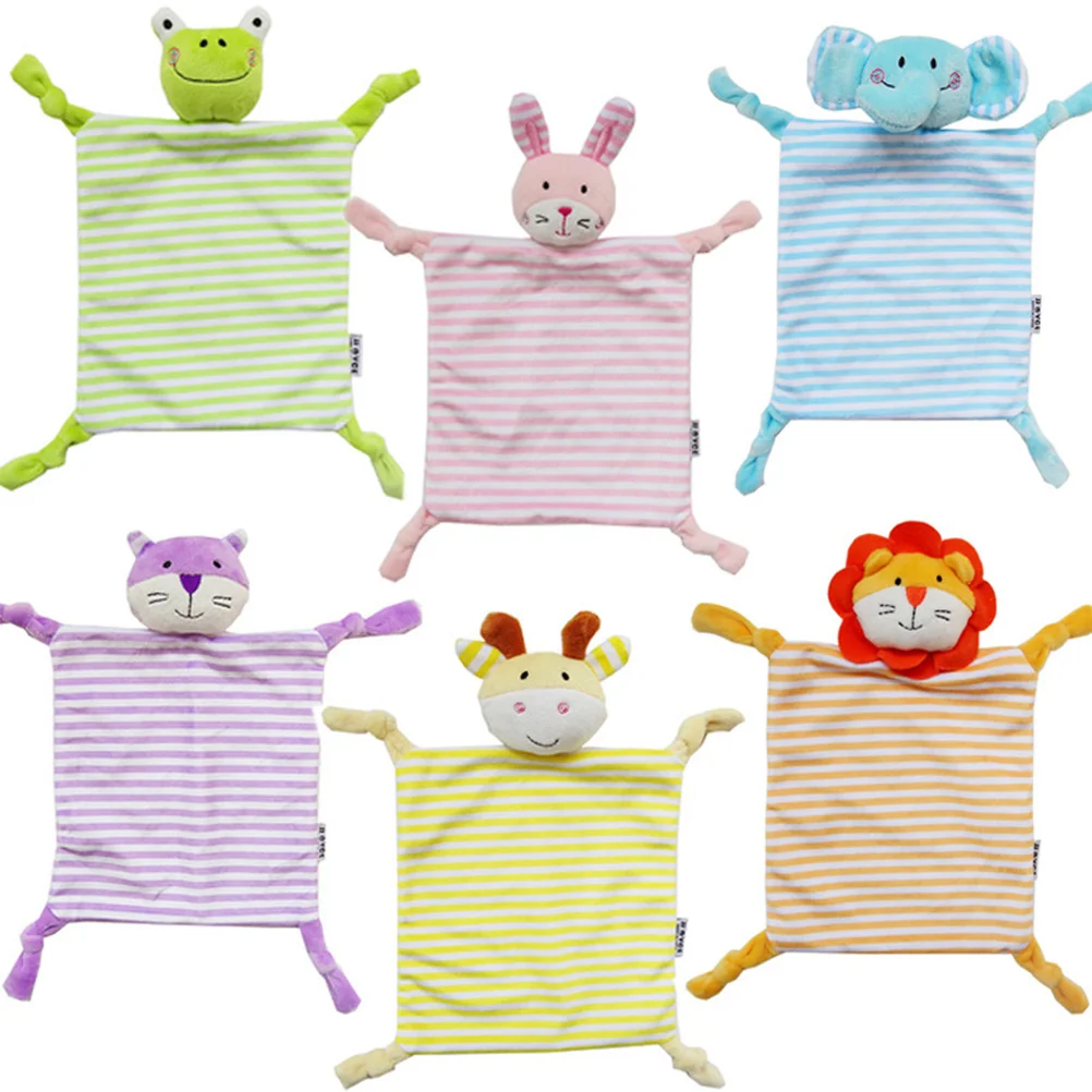 

Infant Teething Cloth Square Striped Soothing Blanket Baby Appease Towel Interactive Entertainment Teething Blanket Purple Cat