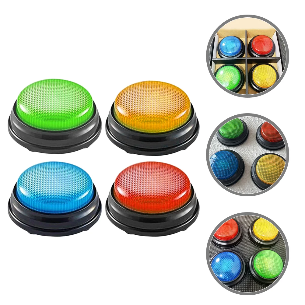 4 ชิ้นตอบเครื่องมือเรียกเข้า Bell Buzzers สําหรับ Trivia เกมของเล่น Night ปุ่มห้องเรียนเด็ก