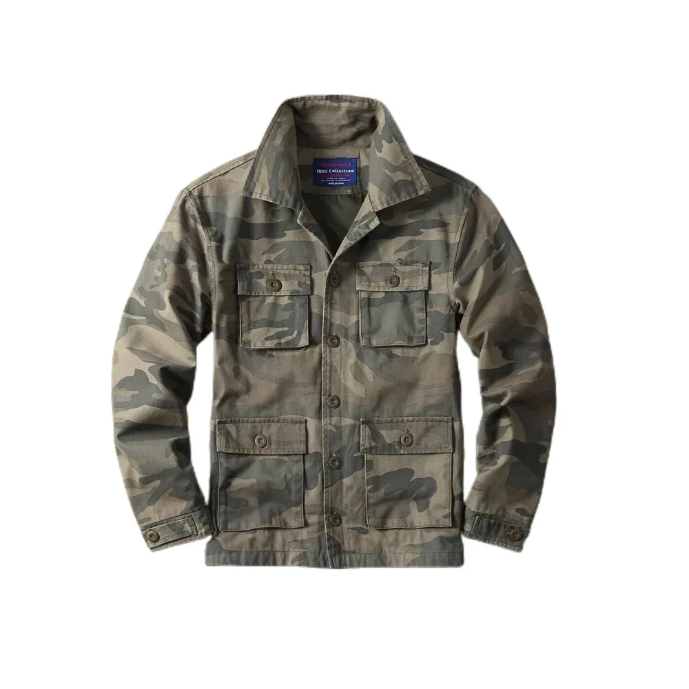 M65 Coat Camo Wear Resistance Men's Cotton Outdoor Tool Training for Casual Sports Workwear Jacket