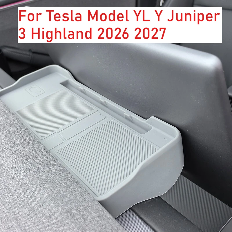 For Tesla Model YL Y Juniper 3 Highland 2026 2027 Dashboard Storage Box Behind Screen Organizer Interior AccessoriesStorage Box