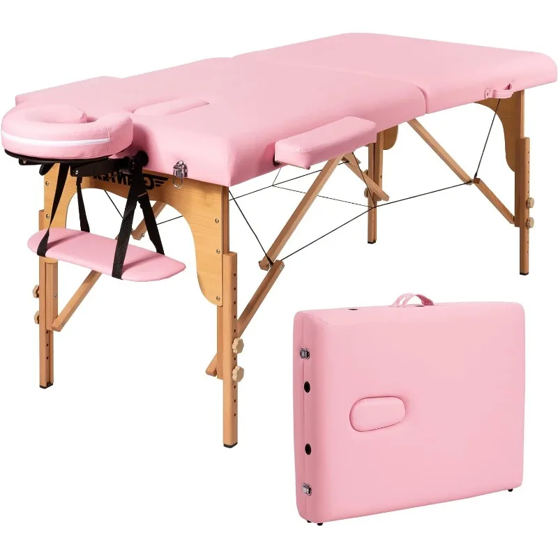 Portable Massage Table Lash Bed, Massage Bed Spa Bed Height Adjustable w/Face Cradle & Carry Case, Professional Facial Salon