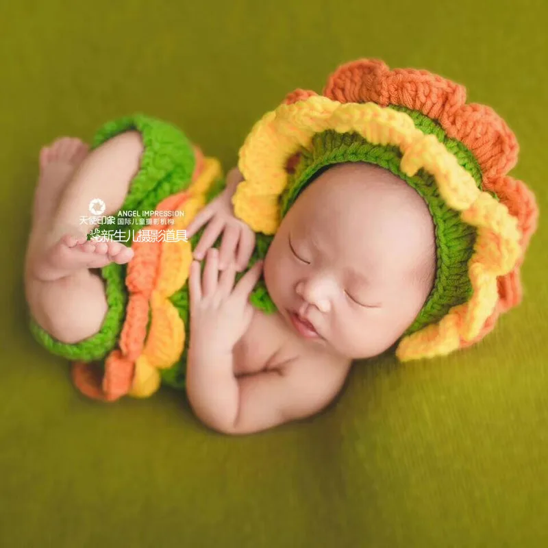 2026 New Children Photography Clothing Newborn Baby Full Moon Hundred Days Knitted Hook Weaving Fruit Shaped Clothing