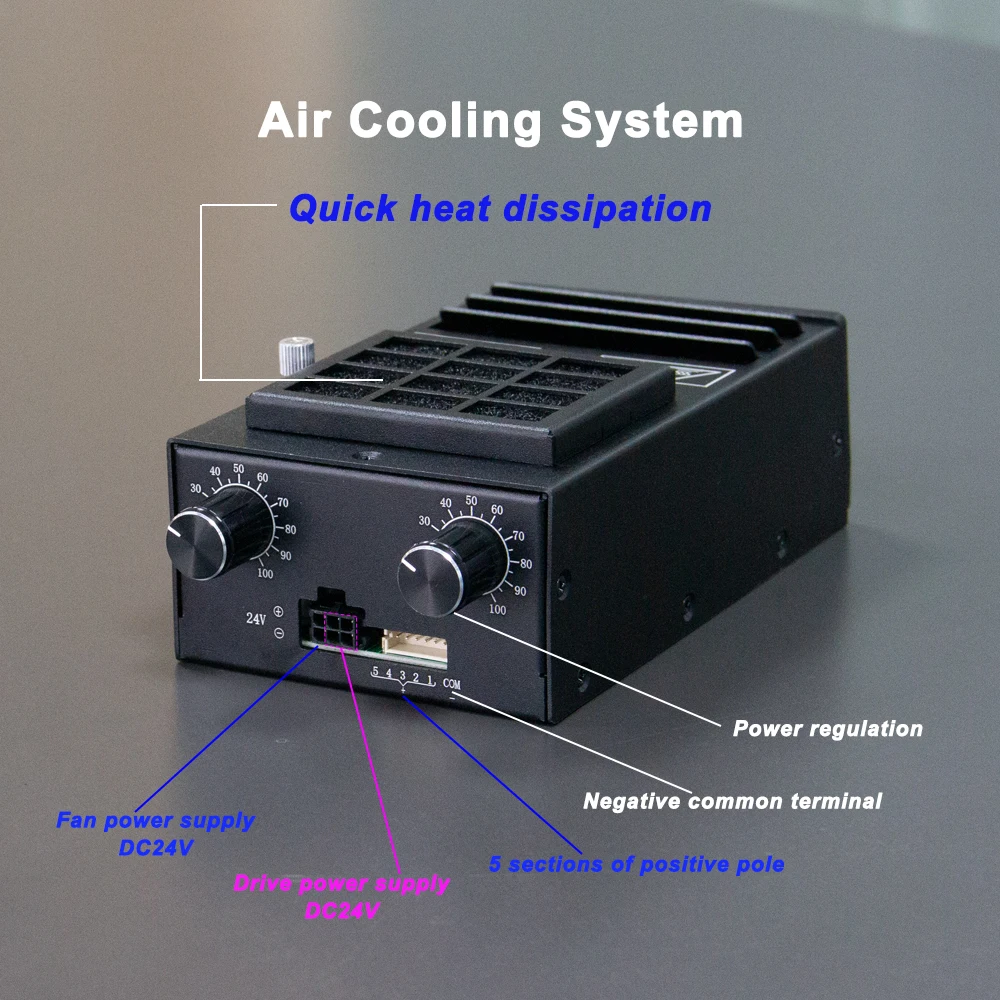 High Power LED UV Curing System Air Cooling 150W 365nm 395nm 60*20mm WIth Adjustment Knob For UV Printing