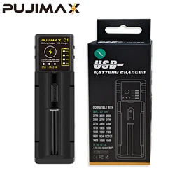 PUJIMAX Universal 18650 Battery Charger With Charging Cable For 18650 26650 21700 18350 3.7V 4.2V Rechargeable Li-ion Battery