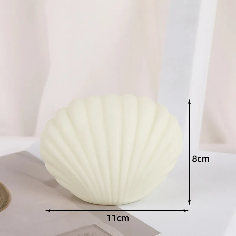 Piccola luce notturna smaltata a conchiglia decorazione da tavolo Pat Light