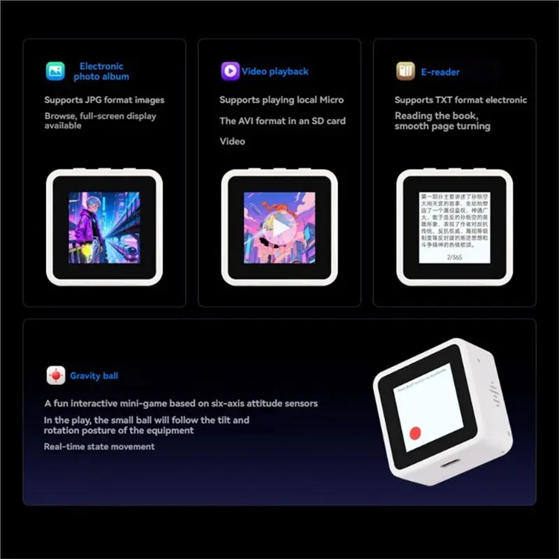 AS95-ESP32-S3 AI 1.54Inch Development Board 1.54 Inch Touchscreen Digital Photo Album E-Reader Video Player For Deepseek