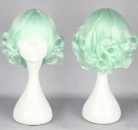 Charm Short Light greenCurly Wavy Cosplay Party Full Hair Wigs