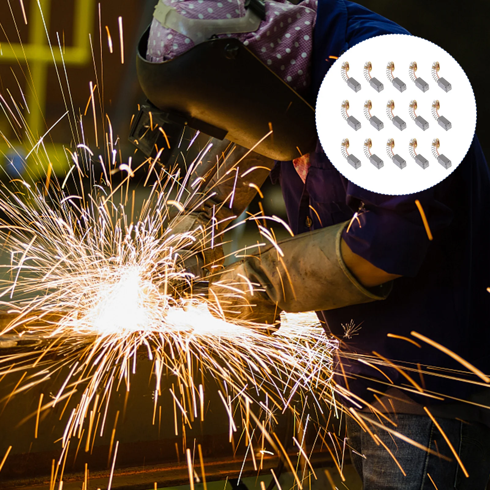 

40 Pcs Electric Grinder Carbon Brushes Replacement Parts for Drill Tools Black Alloy Durable Angle Power Accessories