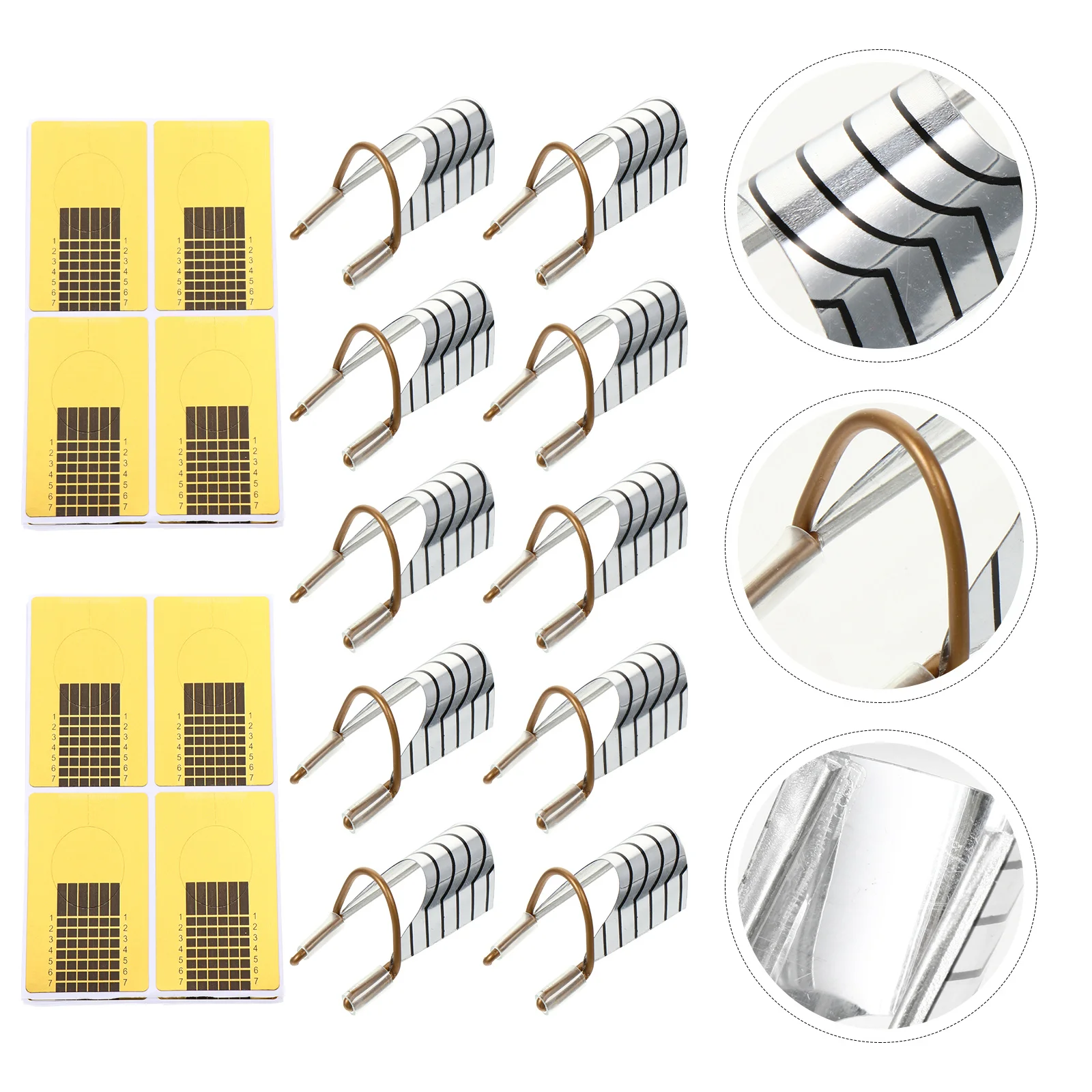 1 ensemble d'autocollants en forme de papier pour Nail Art, Extensions de Gel acrylique en forme de fer à cheval, outil d'extension de manucure facile à enlever, pour Salon de maison