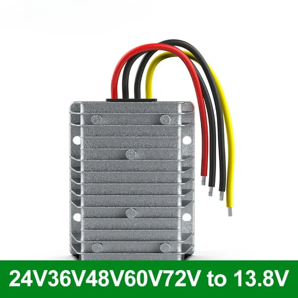 Waterproof DC power converter 18V-90V to 13.8V 48V to 13.8V voltage reduction module 60V/72V to 13.8V vehicle voltage regulator