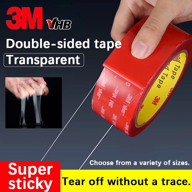  3M Double-sided Adhesive Tape - Transparent - Acrylic - Strong Adhesion - For Home, Car, Wall Fixing - No Scarring 