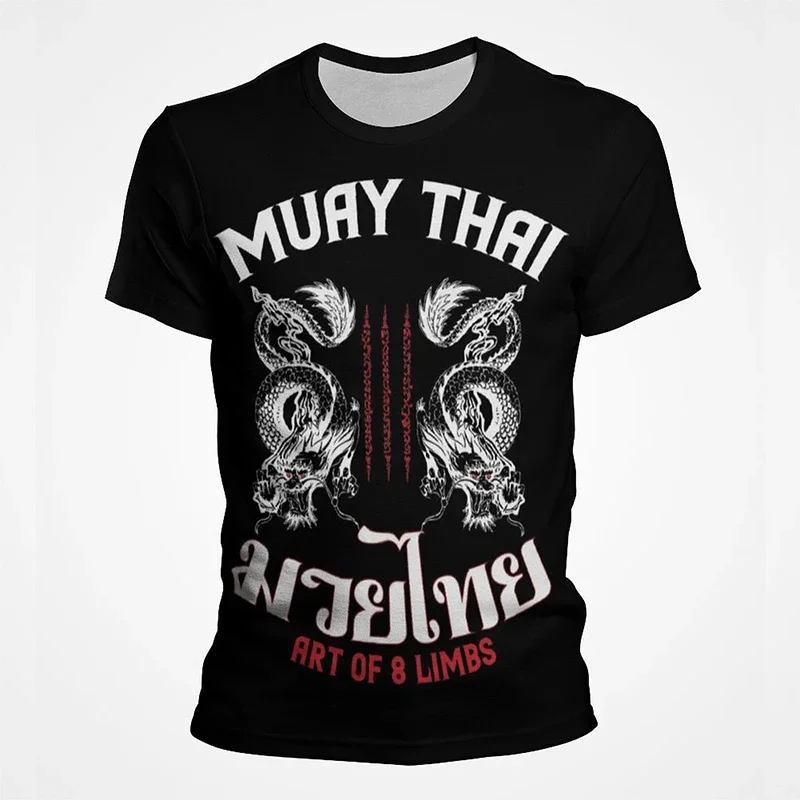 T-shirt estiva da uomo nuova 3D Muay Thai Sports Print Gym Street Fashion abbigliamento manica corta Quick Dry confortevole Top Xxs-6xl