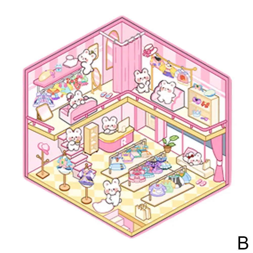 3d Storage Landscaping Stickers 3d Cartoon Miniature Scene Landscape Stickers Visual Stacking 3d Stickers For Kids S1h7